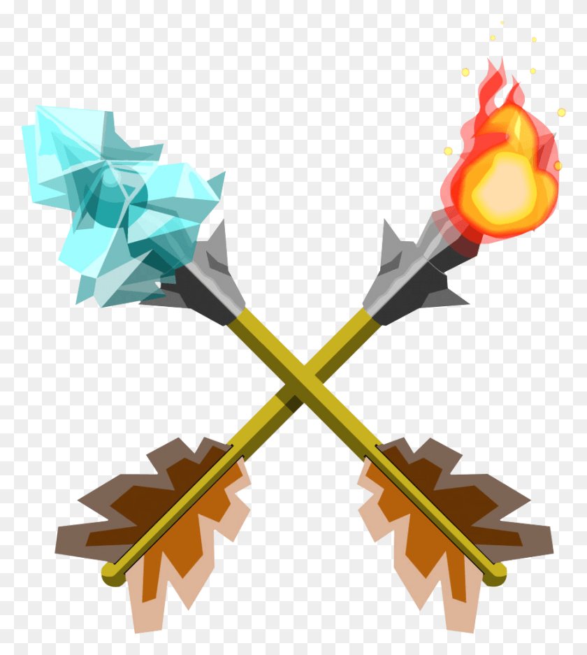 871x980 Fire Amp Ice Arrows Fire Arrows, Symbol, Emblem HD PNG Download