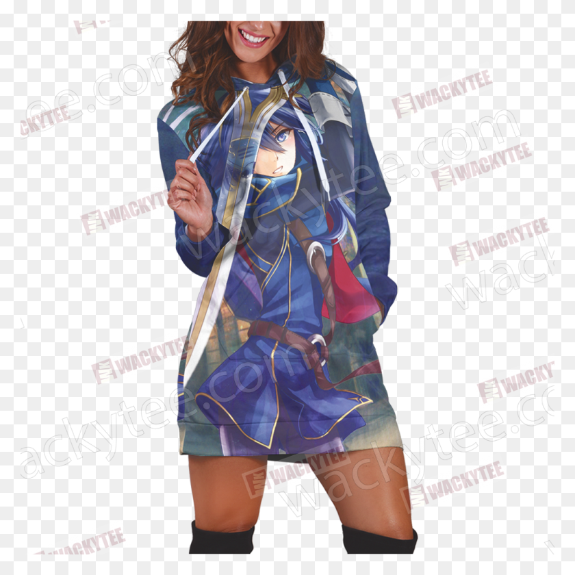 1024x1024 Fire Emblem Lucina 3d Hoodie Dress Fullprinted Hoodie Hoodie, Clothing, Apparel, Coat HD PNG Download