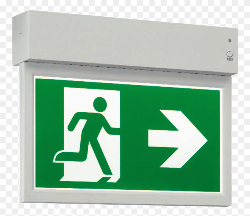 761x665 Fire Exit Sign Suspended, Symbol, Sign, Road Sign HD PNG Download
