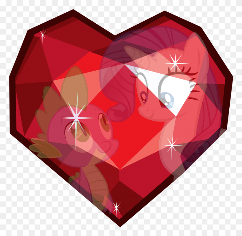 838x817 Fire Ruby Rarity Safe Shipping Simple Background Mlp Crystal Heart, Gemstone, Jewelry, Accessories HD PNG Download