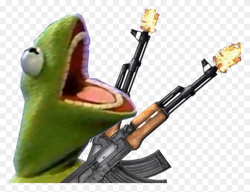 1067x800 Firearm The Frog Weapon Ak Danse Transprent Kermit The Frog, Gun, Weaponry, Bird HD PNG Download