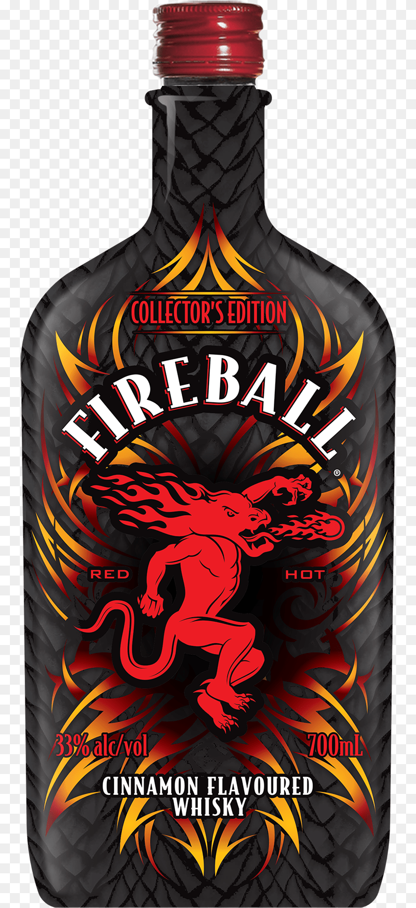 760x1830 Fireball Cinnamon Whisky Collectors Edition 700ml Fireball Whiskey, Alcohol, Beverage, Liquor, Absinthe Sticker PNG
