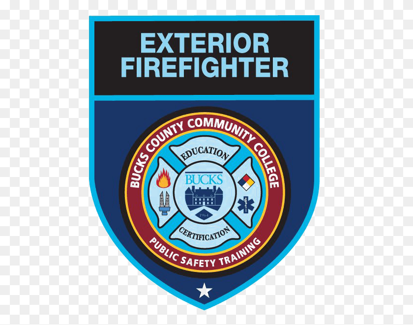 481x601 Firefighter Badge Clipart Bucks County Community College, Label, Text, Logo HD PNG Download