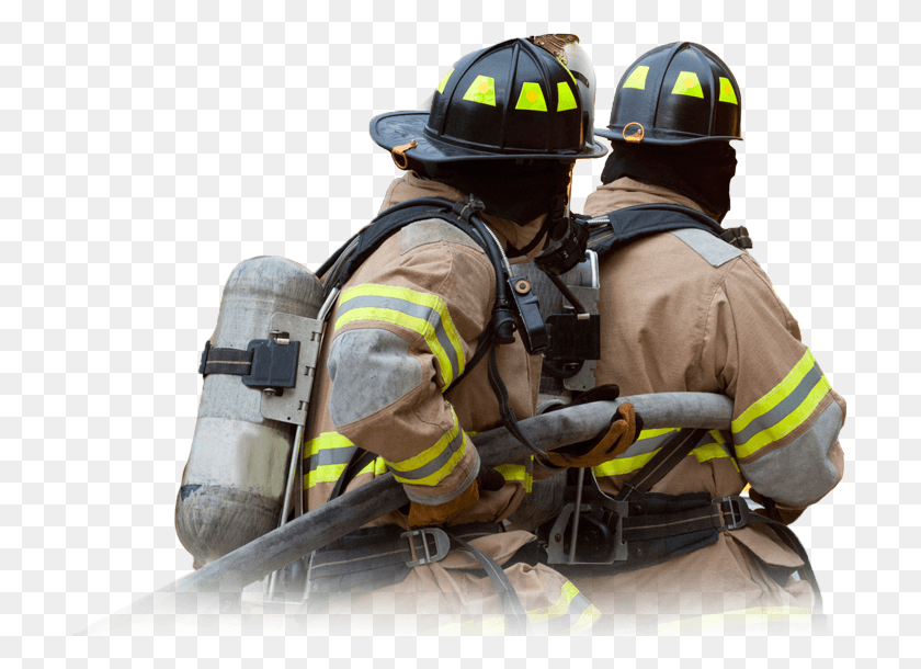 Firefighter Training In Action Transparent Firefighter, Helmet, Clothing, Apparel HD PNG Download