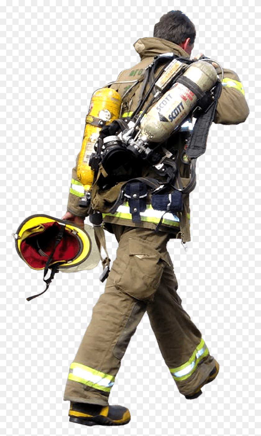 769x1345 Firefighter Walking Transparent Transparent Background Firefighter, Person, Human, Fireman HD PNG Download