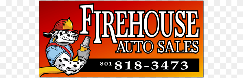 572x272 Firehouse Auto Sales, Advertisement, Poster, Scoreboard, Baby Clipart PNG