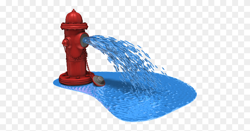 483x383 Firehydrant Water Pour Pouring Animated Clipart Of Water, Fire Hydrant, Hydrant HD PNG Download