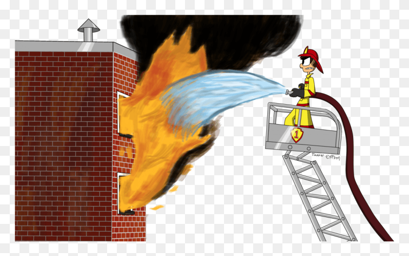1121x671 Fireman Joe Ladder By Luckytoon Man Fireman On A Ladder, Person, Human, Bird HD PNG Download