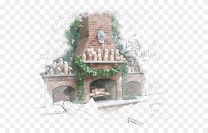 640x480 Fireplace Castle, Indoors, Hearth, Yard HD PNG Download