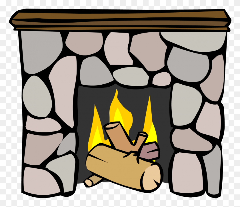 1976x1684 Fireplace Clipart Cozy Fireplace Club Penguin Furniture, Rock, Text HD PNG Download
