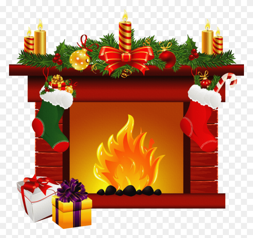 830x777 Fireplace Transparent Image Christmas Fireplace Clipart, Indoors, Hearth, Birthday Cake HD PNG Download
