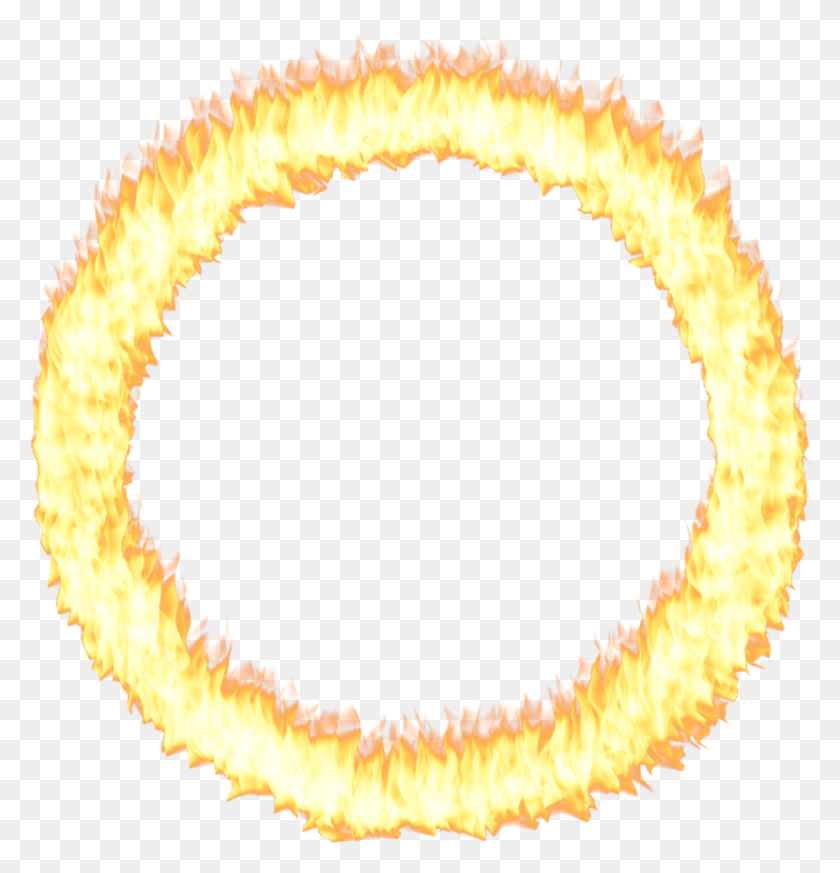 831x867 Firering Fire Circle 3d Flames Sticker Circle, Flame, Bonfire, Text HD PNG Download