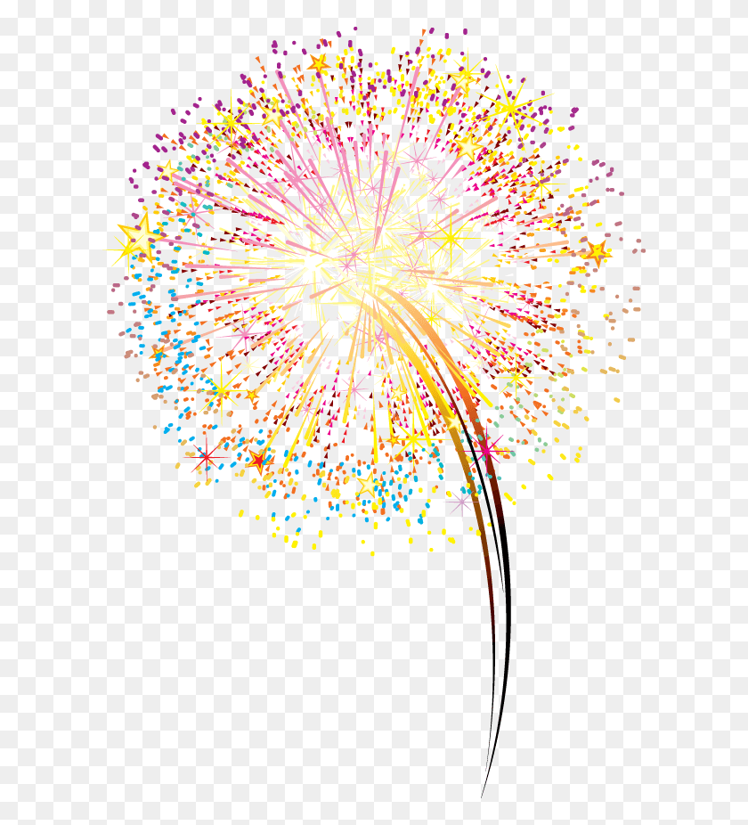 610x866 Fireworks Vector Amarelo Fogos De Artificios, Nature, Outdoors, Night Hd Png
