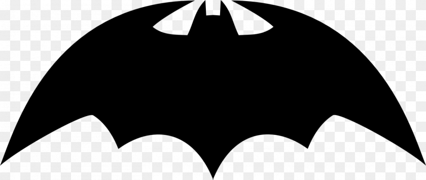 1200x507 First Batman Symbol Download Batman En Robin Logo, Gray Sticker PNG