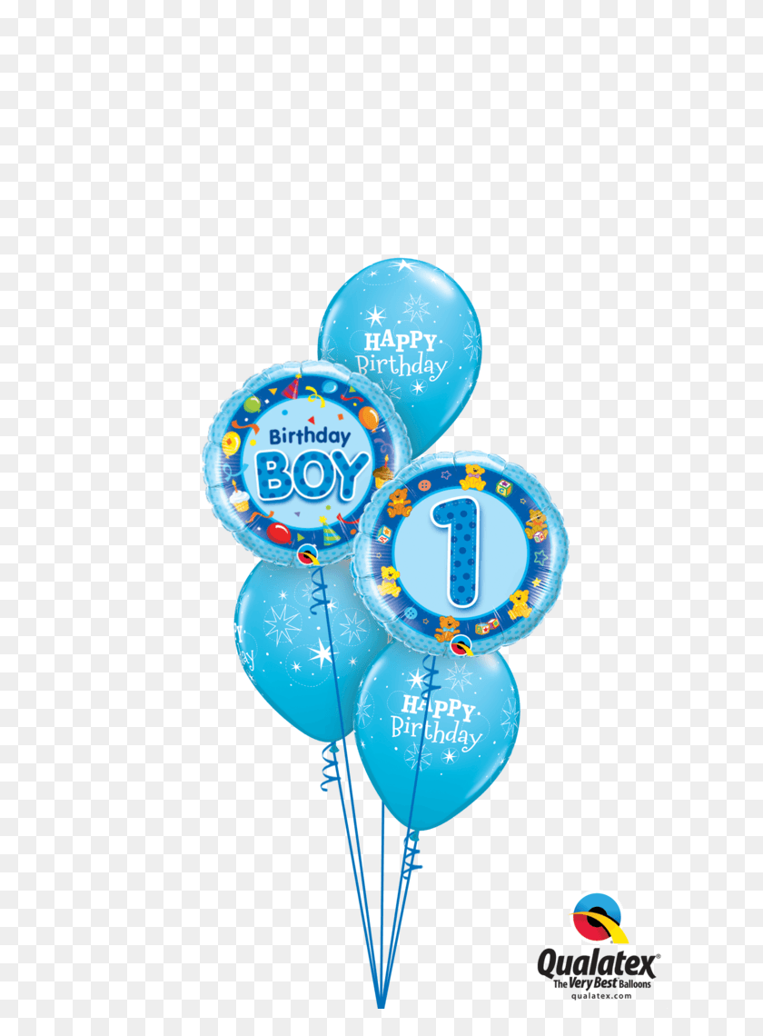 630x1080 First Birthday Balloon Display Happy Birthday Blue Balloon, Ball, Text HD PNG Download