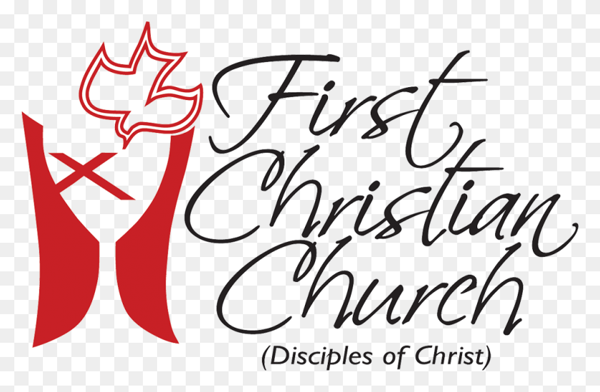 1000x627 First Christian Church Logo Calligraphy, Text, Staircase, Handwriting HD PNG Download