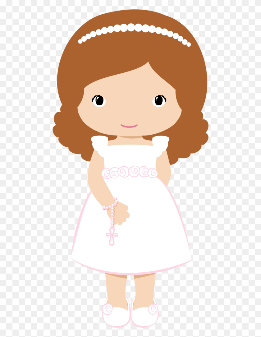 502x1024 First Communion Girls 007 Girl Clip First Holy Communion Girl Clipart, Doll, Toy, Hair HD PNG Download