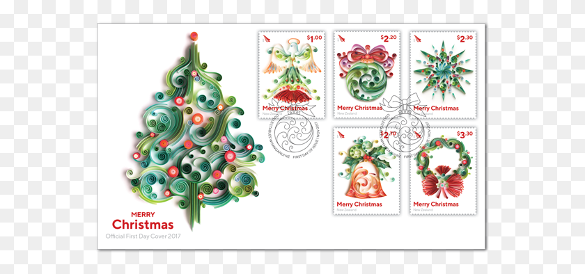567x334 First Day Cover Irish Stamps Christmas 2017, Tree, Plant, Envelope HD PNG Download