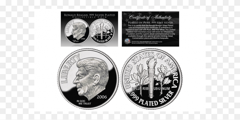 601x361 First Ever Ronald Reagan Tribute Quarter, Nickel, Coin, Money HD PNG Download