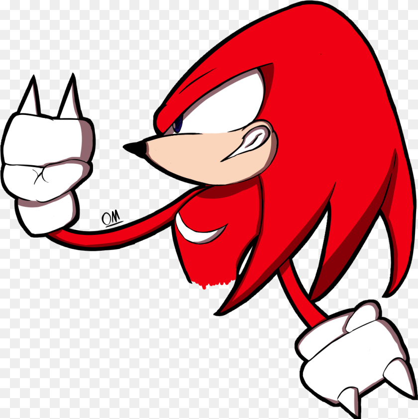 1105x1108 First Finished Drawing Of Knuckles That I Drew Cartoon, Electronics, Hardware, Book, Publication Sticker PNG
