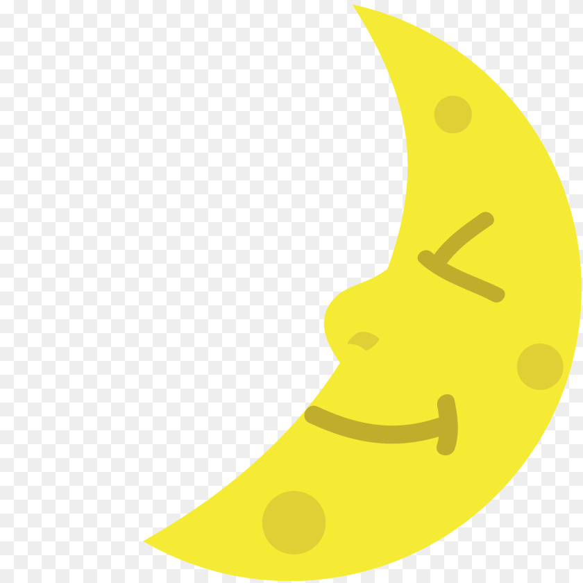 1920x1920 First Quarter Moon Face Emoji Clipart, Astronomy, Plant, Outdoors, Night Sticker PNG