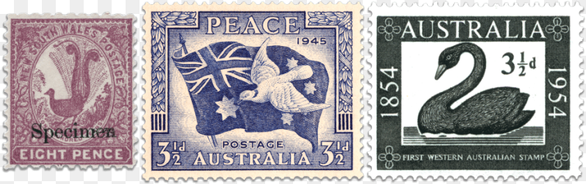 First Western Australian Stamp 1954 Value, Postage Stamp, Animal, Bird PNG