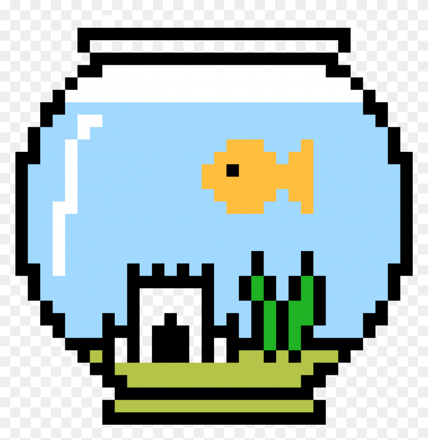 3201x3301 Fish Bowl With Larry Inside Minecraft Halloween Pixel Art, Pac Man, First Aid HD PNG Download