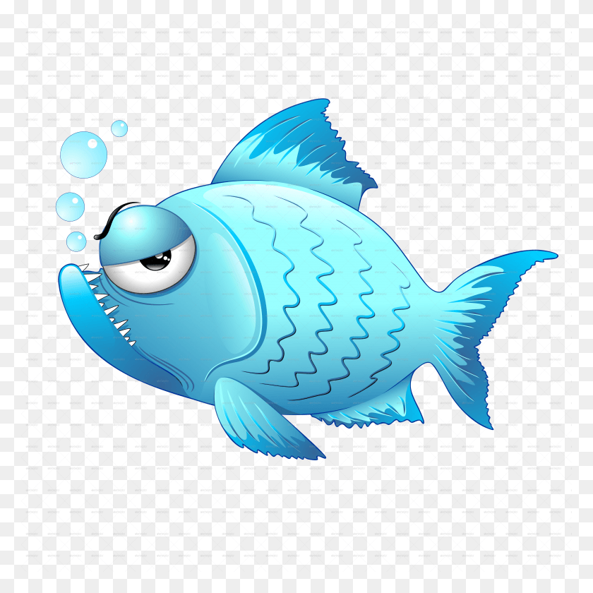 5000x5000 Fish Cartoon Transparent Background Grumpy Fish Clipart, Water, Aquatic, Animal HD PNG Download