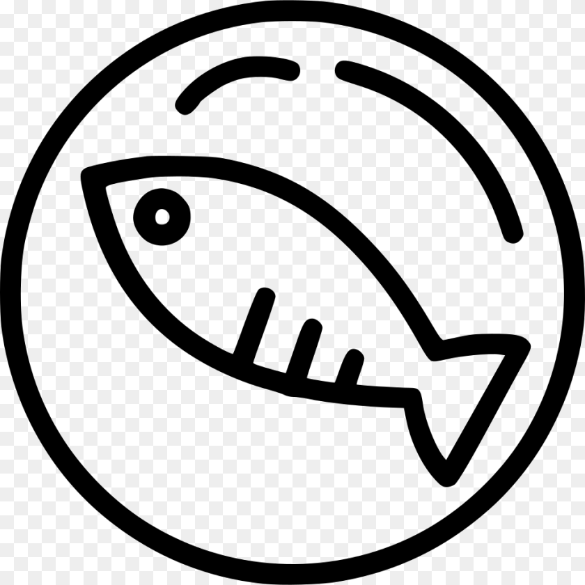 980x980 Fish Dish Dinner Restaurant Sea Fish Dish Black And White, Stencil, Helmet Transparent PNG