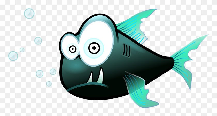 1280x640 Рыба Смешной Мультфильм Пиранья, Животное, Морская Жизнь, Акула Hd Png Скачать