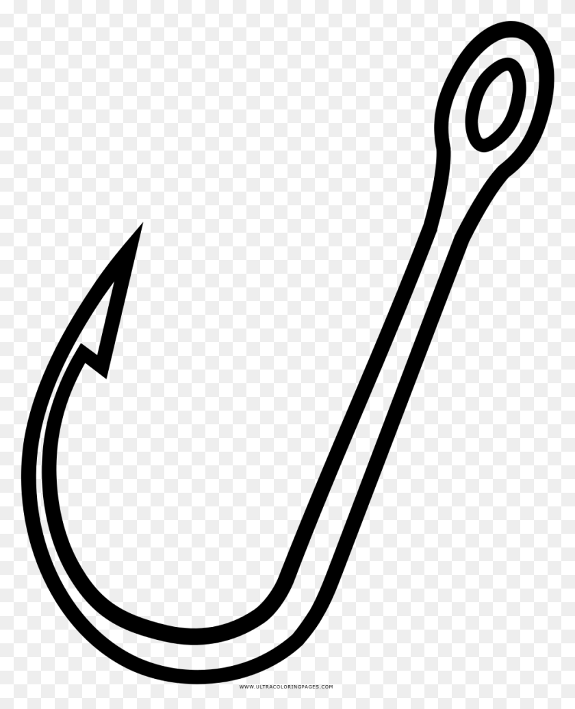 944x1182 Fish Hook Coloring Page, Gray, World Of Warcraft HD PNG Download