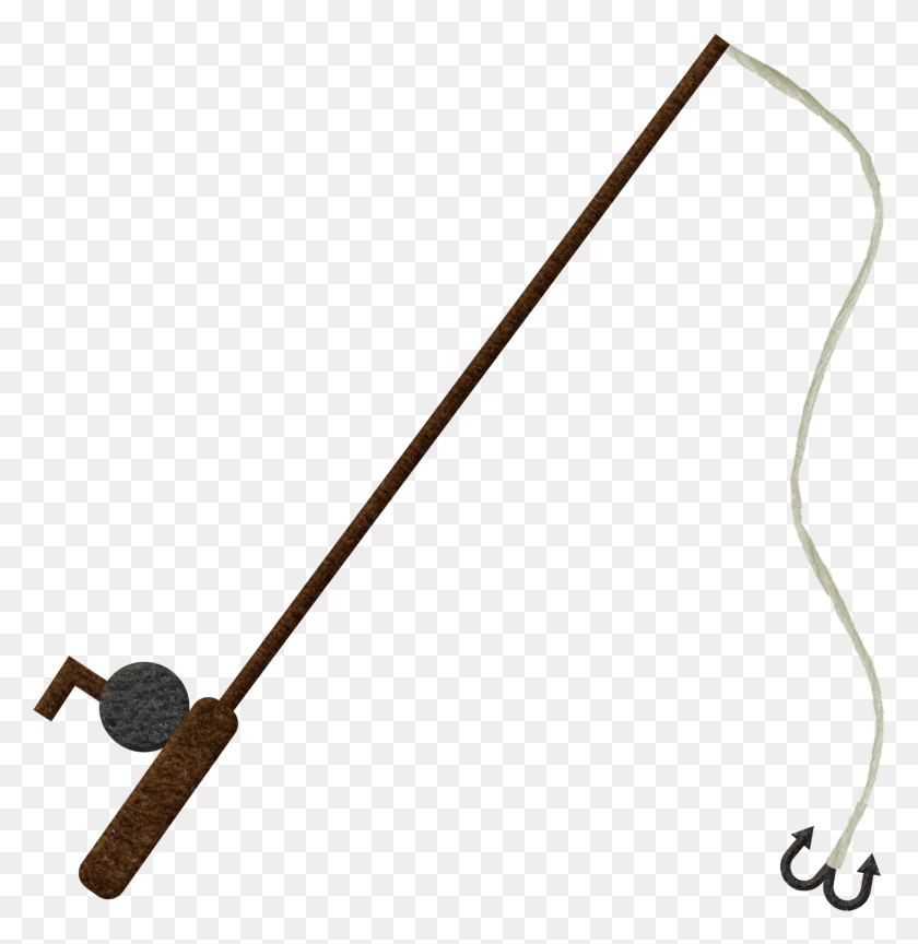 1425x1469 Fish Hook Fishing Rod And Reel Clip Art, Bow, Weapon, Weaponry HD PNG Download