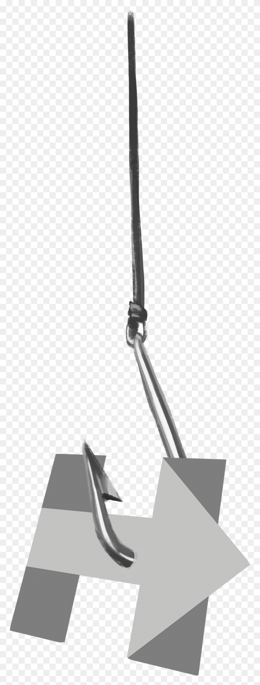 1085x2990 Fish Hook With H Snow Shovel, Sword, Blade, Weapon HD PNG Download