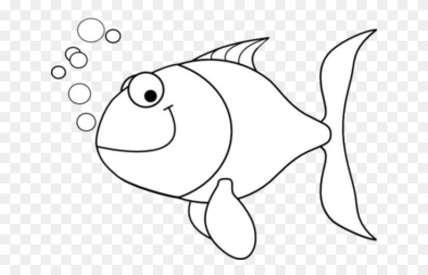 640x480 Fish Outline Clip Art Black And White, Animal, Sea Life, Mammal HD PNG Download