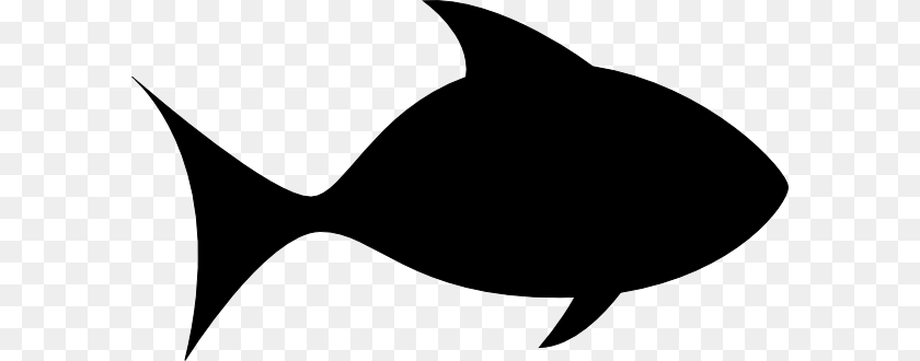 Fish Silhouette Black And White Clipart, Animal, Sea Life, Tuna, Shark Transparent PNG