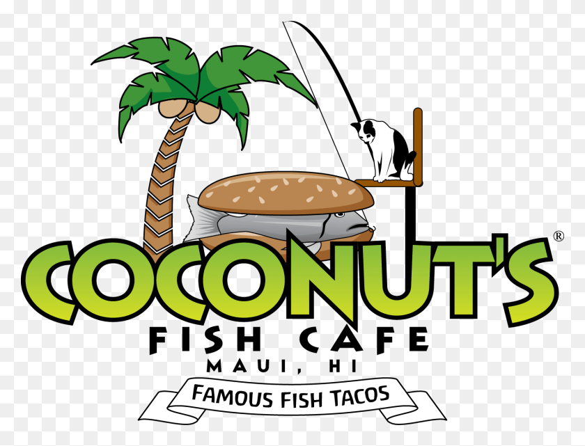1471x1097 Fish Taco Clipart Eating Coconuts Fish Cafe Maui, Advertisement, Poster, Vegetation HD PNG Download