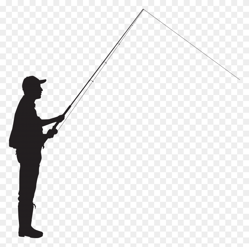 7945x7869 Fisherman Silhouette Clip Art Image, Bow, Duel, Person HD PNG Download