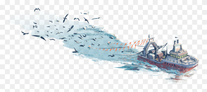 3130x1254 Рыбацкая Лодка Тау Туен Дан Ка Рисунок, Морская Жизнь, Животное, На Открытом Воздухе Png Скачать
