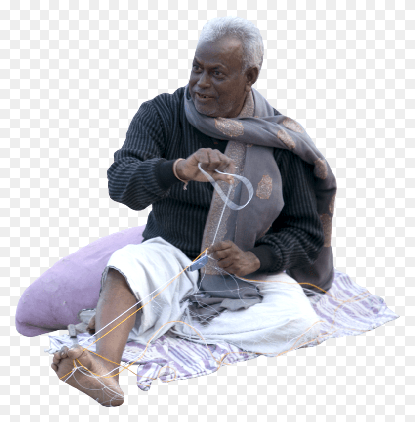 1176x1198 Fishing Fisher Varanasi Fisherman Fishing Net Man Oldman Sitting, Person, Human, Clothing HD PNG Download