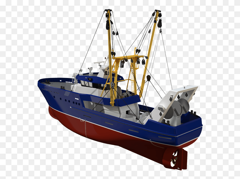 580x569 Рыболовное Судно Луча Траулер 3D, Лодка, Транспортное Средство, Транспорт Hd Png Скачать