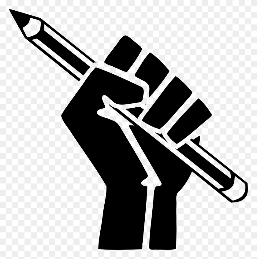 2376x2400 Fist Clipart Unity Raised Fist With Pencil, Gray, World Of Warcraft HD PNG Download