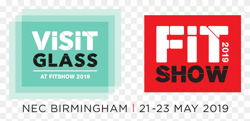 2620x1168 Descargar Png Fit Show Amp Visit Glass Joint Logo Con Fecha Fit Show 2019 Logotipo, Texto, Símbolo, Marca Registrada Hd Png