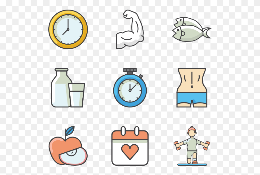 529x505 Fitness, Analog Clock, Clock, Person HD PNG Download