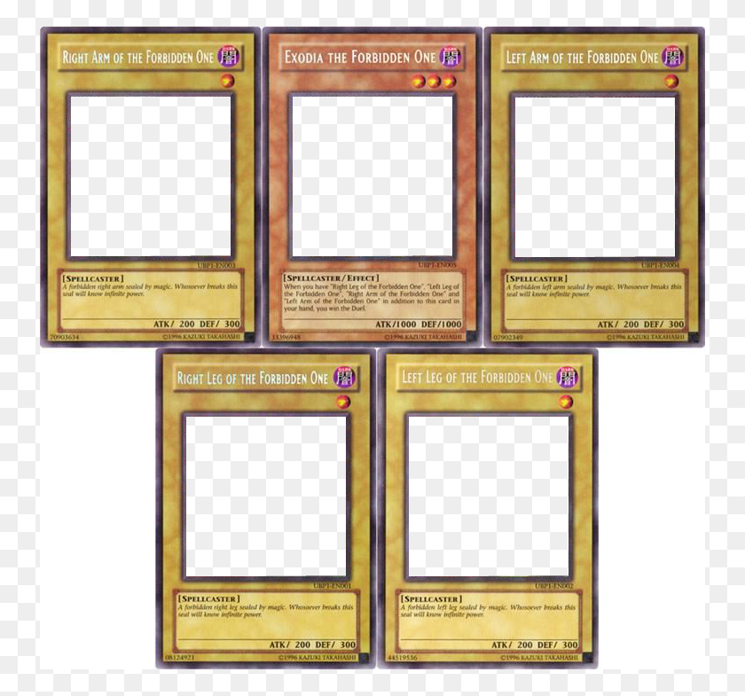750x725 Five Pieces Of Exodia Template Exodia The Forbidden One Meme Template, Text, Book, Blackboard HD PNG Download