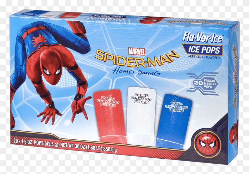 1003x680 Descargar Png Fla Vor Ice Spider Man Ice Pops Spider Man, Publicidad, Cartel, Flyer Hd Png