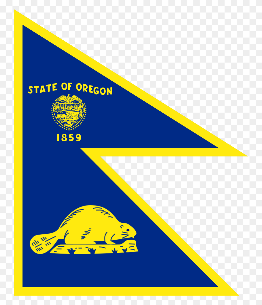 750x915 Descargar Png Bandera Como Un Banderín Doble Bandera Del Estado De Oregon, Triángulo, Símbolo, Logotipo Hd Png