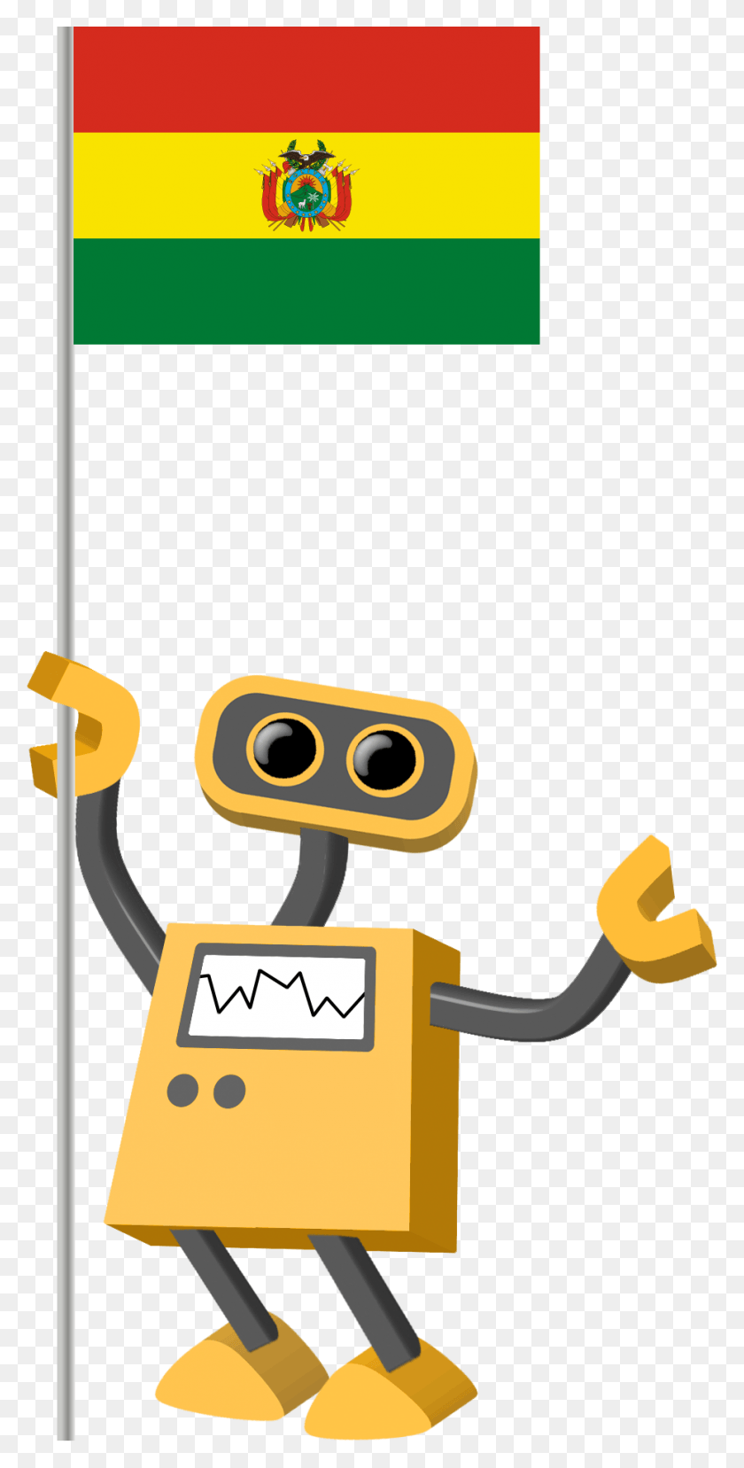 926x1896 Flag Bot Bolivia Robot Holding Flag, Text, Light, Security HD PNG Download