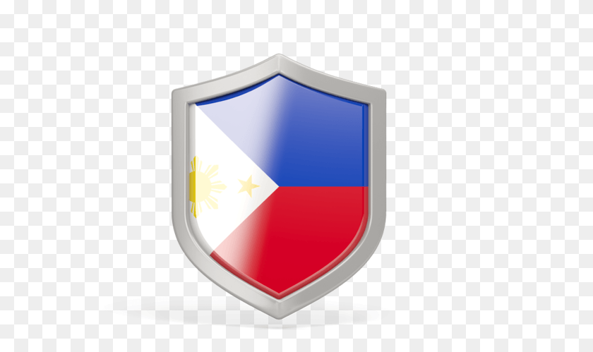 593x439 Flag Icon Of Philippines At Format Trinidad And Tobago Shield, Armor HD PNG Download