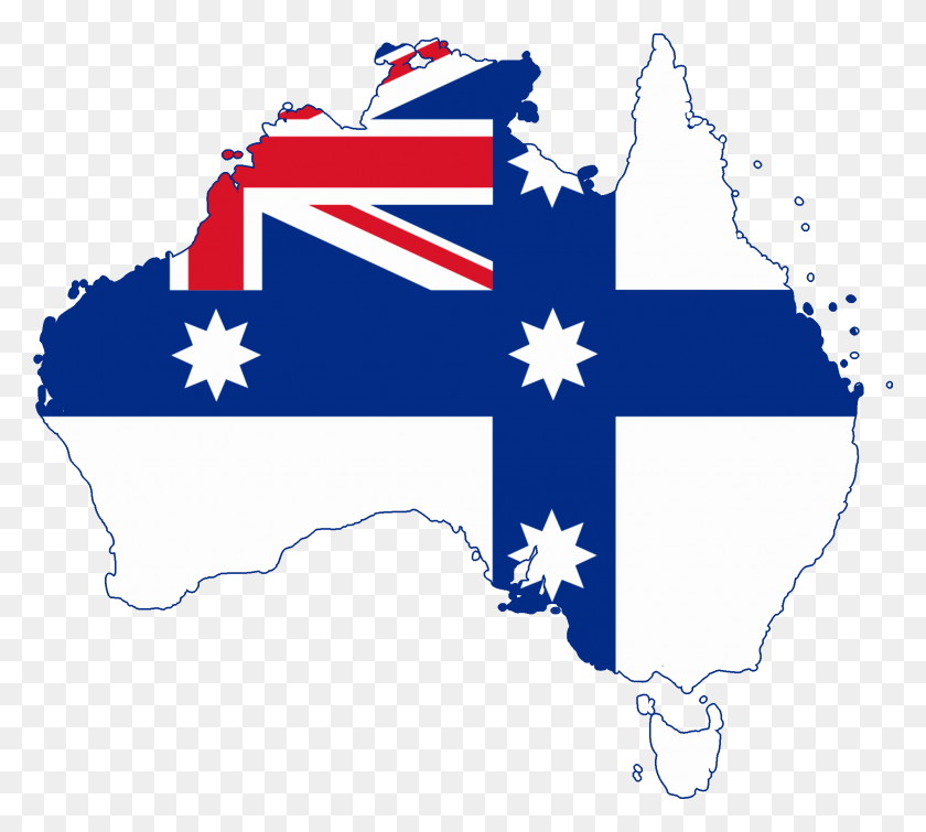 2004x1787 Flag Map Of Australia Australia British Colony Flag, Symbol, Star Symbol, Outdoors HD PNG Download