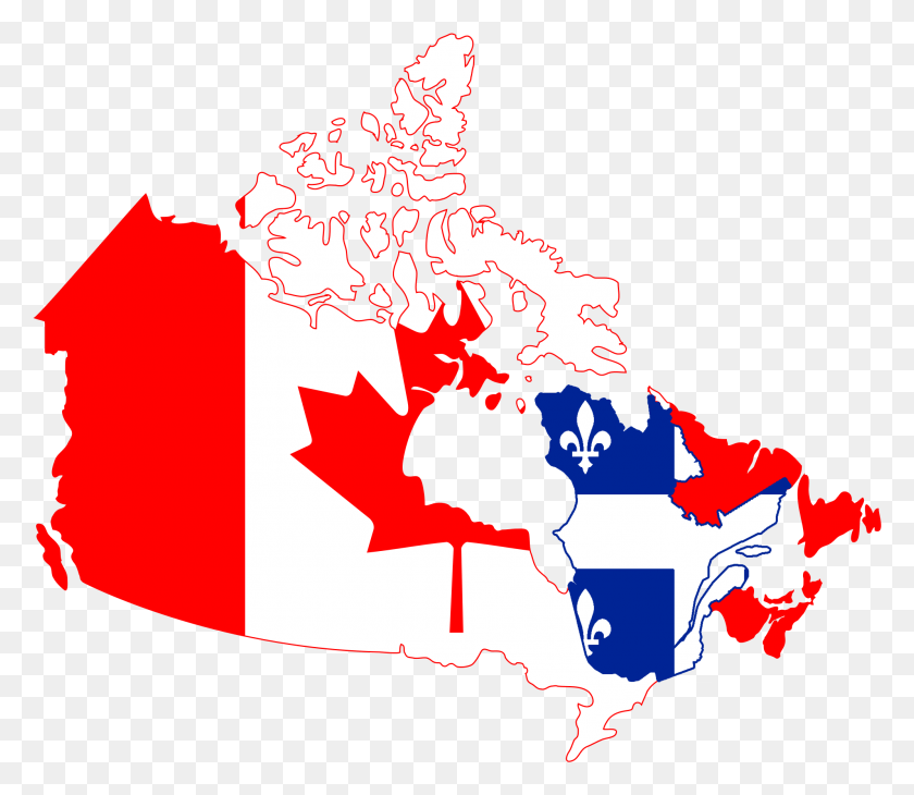 1994x1713 Флаг Карта Канады Французский Английский Отношения В Канаде, Графика, Костер Hd Png Скачать